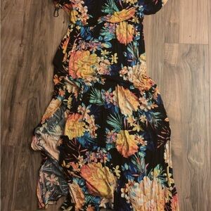 Candie's Vibrant Floral Black Maxi Dress